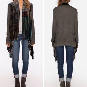 Johnny Was Velvet Drape Open Sweater Cardigan